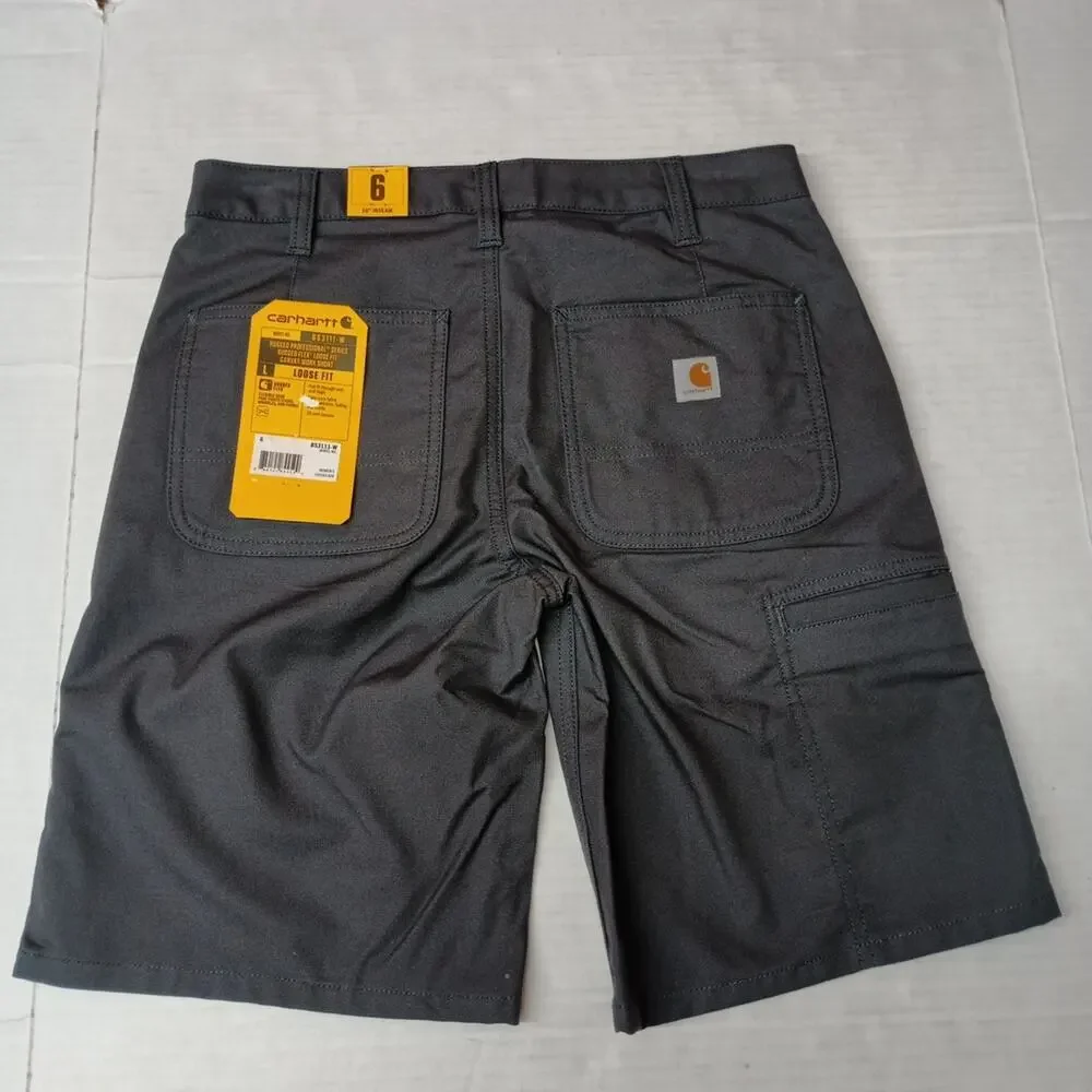 Carhartt Women's Canvas Work Shorts Gray Loose Flex‎ Size 6
